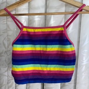 Rainbow Cropped Tank Top
